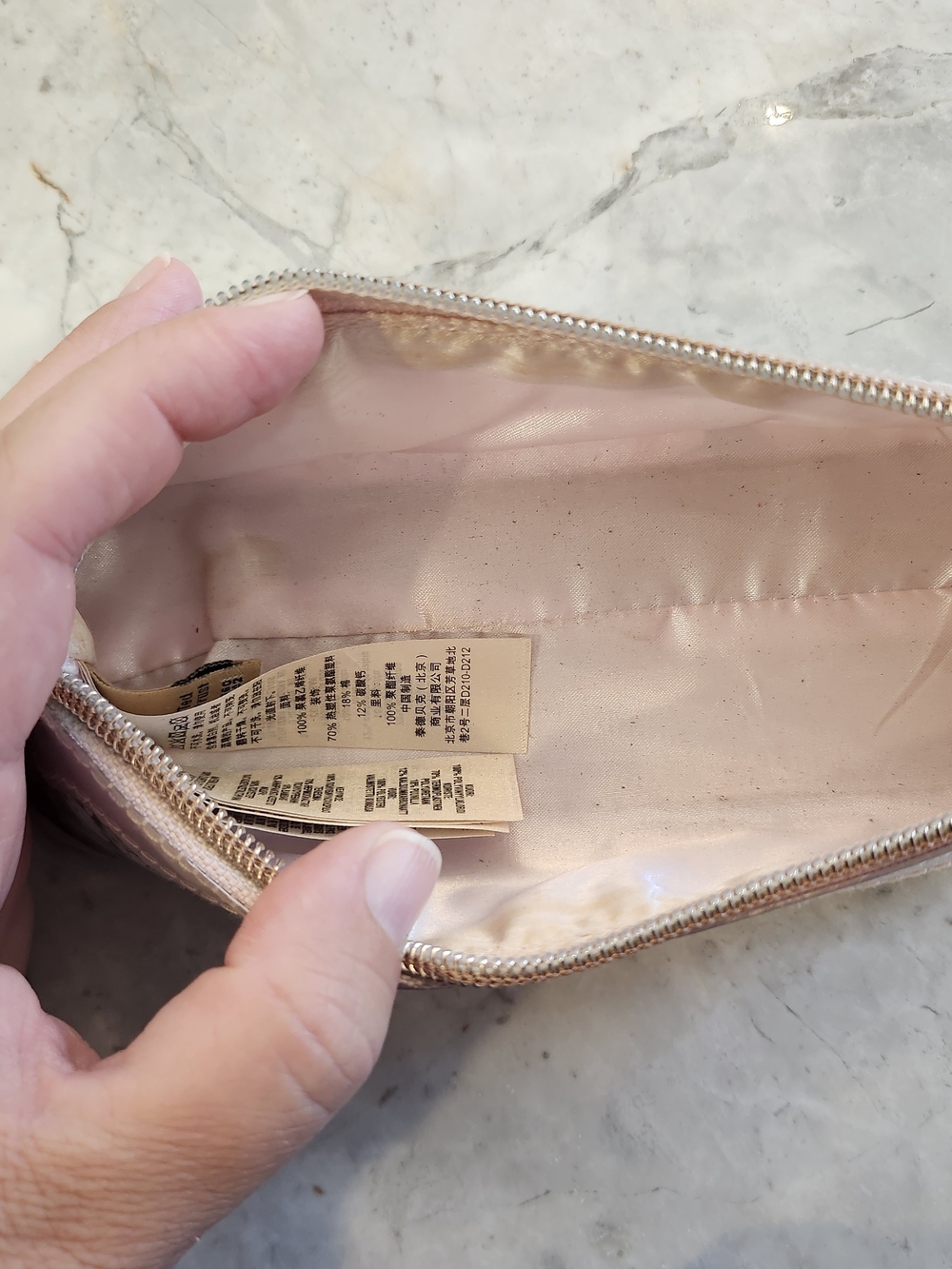 Ted Baker Isle Palace Gardens Pencil Case Dusky Pink Floral Rose Gold - Picture 6 of 8